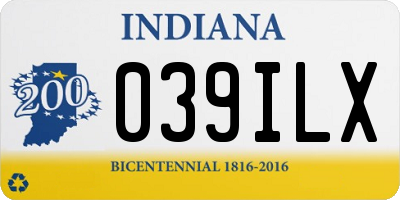 IN license plate 039ILX