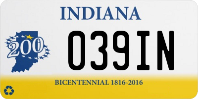 IN license plate 039IN