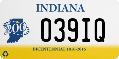 IN license plate 039IQ