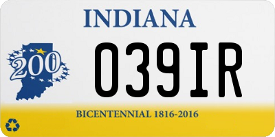 IN license plate 039IR