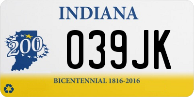 IN license plate 039JK