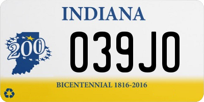 IN license plate 039JO