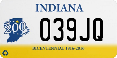 IN license plate 039JQ