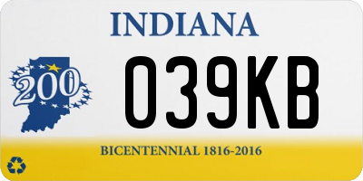 IN license plate 039KB