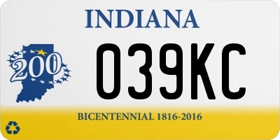 IN license plate 039KC