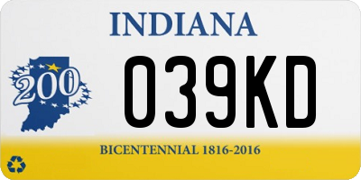 IN license plate 039KD