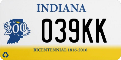 IN license plate 039KK