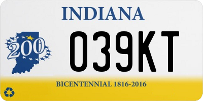 IN license plate 039KT