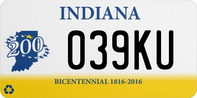 IN license plate 039KU