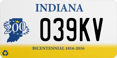 IN license plate 039KV
