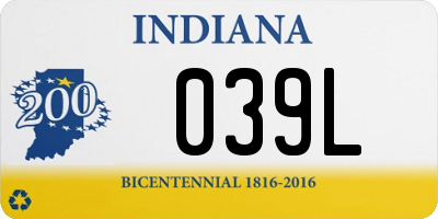 IN license plate 039L