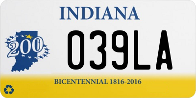 IN license plate 039LA