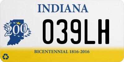 IN license plate 039LH