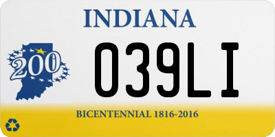 IN license plate 039LI
