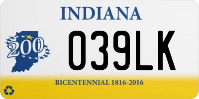 IN license plate 039LK