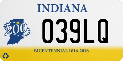 IN license plate 039LQ