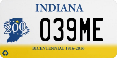 IN license plate 039ME