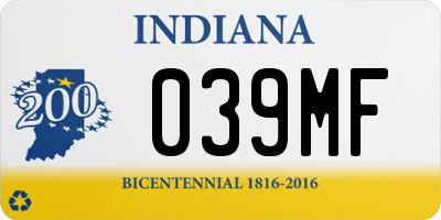 IN license plate 039MF