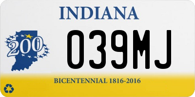 IN license plate 039MJ