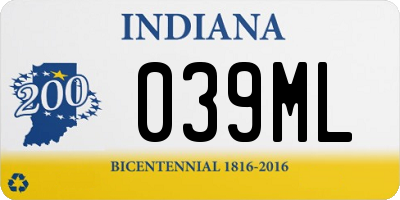 IN license plate 039ML