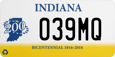 IN license plate 039MQ