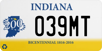 IN license plate 039MT