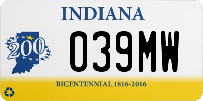 IN license plate 039MW