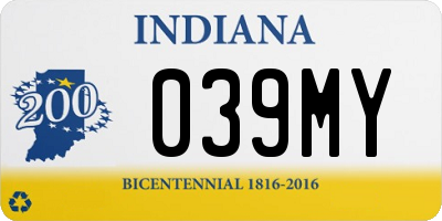 IN license plate 039MY