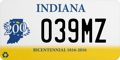 IN license plate 039MZ