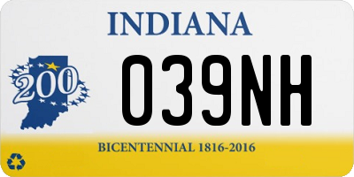 IN license plate 039NH