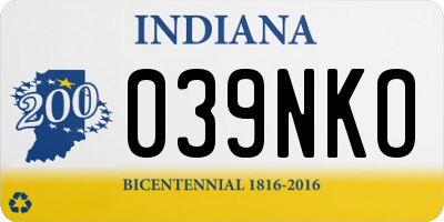 IN license plate 039NKO
