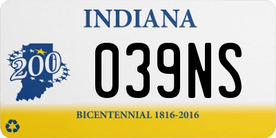 IN license plate 039NS