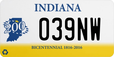 IN license plate 039NW