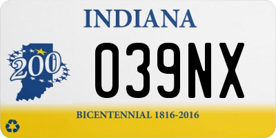 IN license plate 039NX