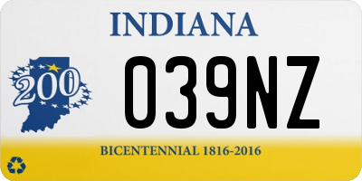 IN license plate 039NZ