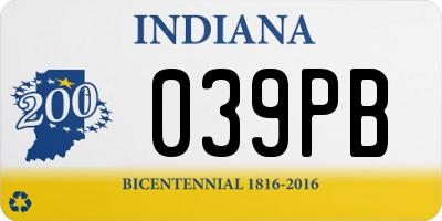 IN license plate 039PB