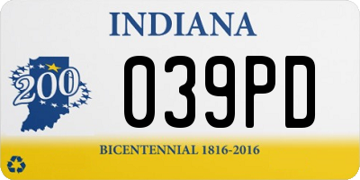 IN license plate 039PD