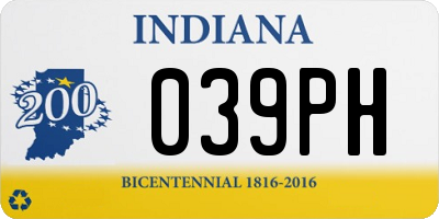 IN license plate 039PH