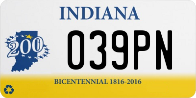 IN license plate 039PN