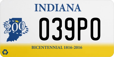 IN license plate 039PO