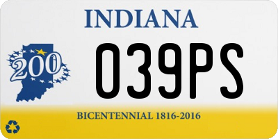 IN license plate 039PS