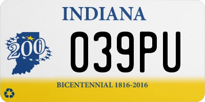 IN license plate 039PU