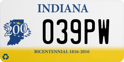 IN license plate 039PW