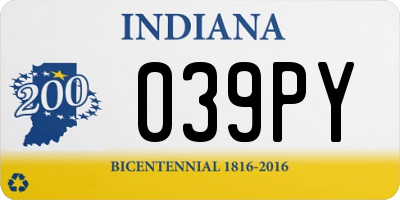 IN license plate 039PY