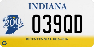 IN license plate 039QD
