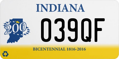 IN license plate 039QF