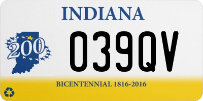 IN license plate 039QV