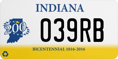 IN license plate 039RB