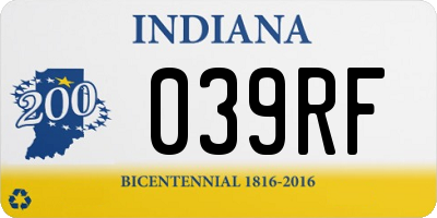 IN license plate 039RF