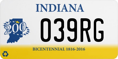 IN license plate 039RG